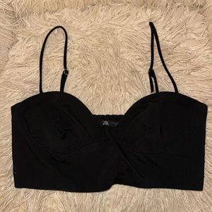 Black Zara crop top